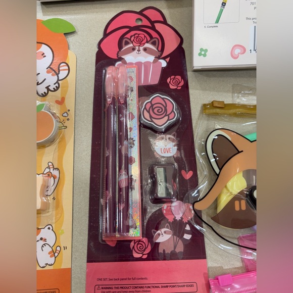 Cute Stationery Gift Set with Fox and Strawberry Designs New - Picture 8 of 12